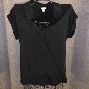 A new day black collared blouse